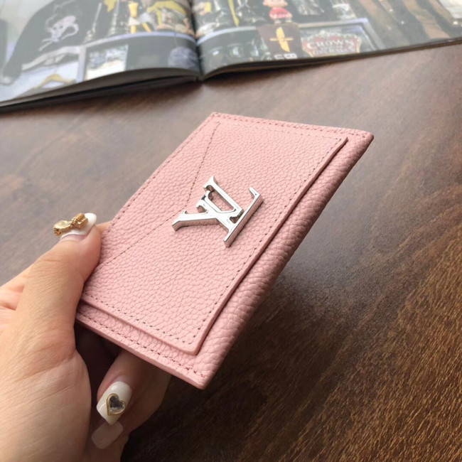 Louis vuitton original LOCKME CARD HOLDER M68555 pink