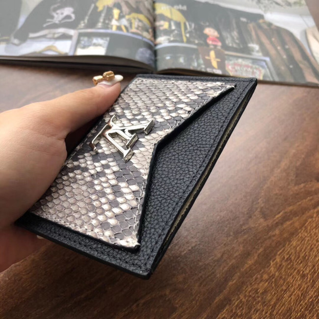 Louis vuitton original LOCKME CARD HOLDER N97001 black