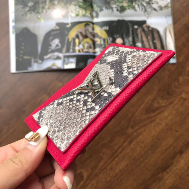 Louis vuitton original LOCKME CARD HOLDER N97001 rose