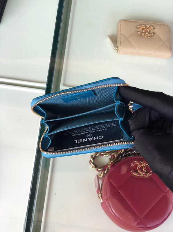 Chanel 19 Zip Card bag AP0949 blue