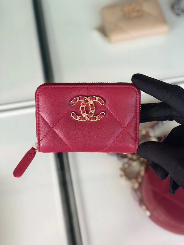 Chanel 19 Zip Card bag AP0949 rose