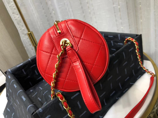 Chanel Original Soft Leather Chain Bag & Gold-Tone Metal AS1531 red