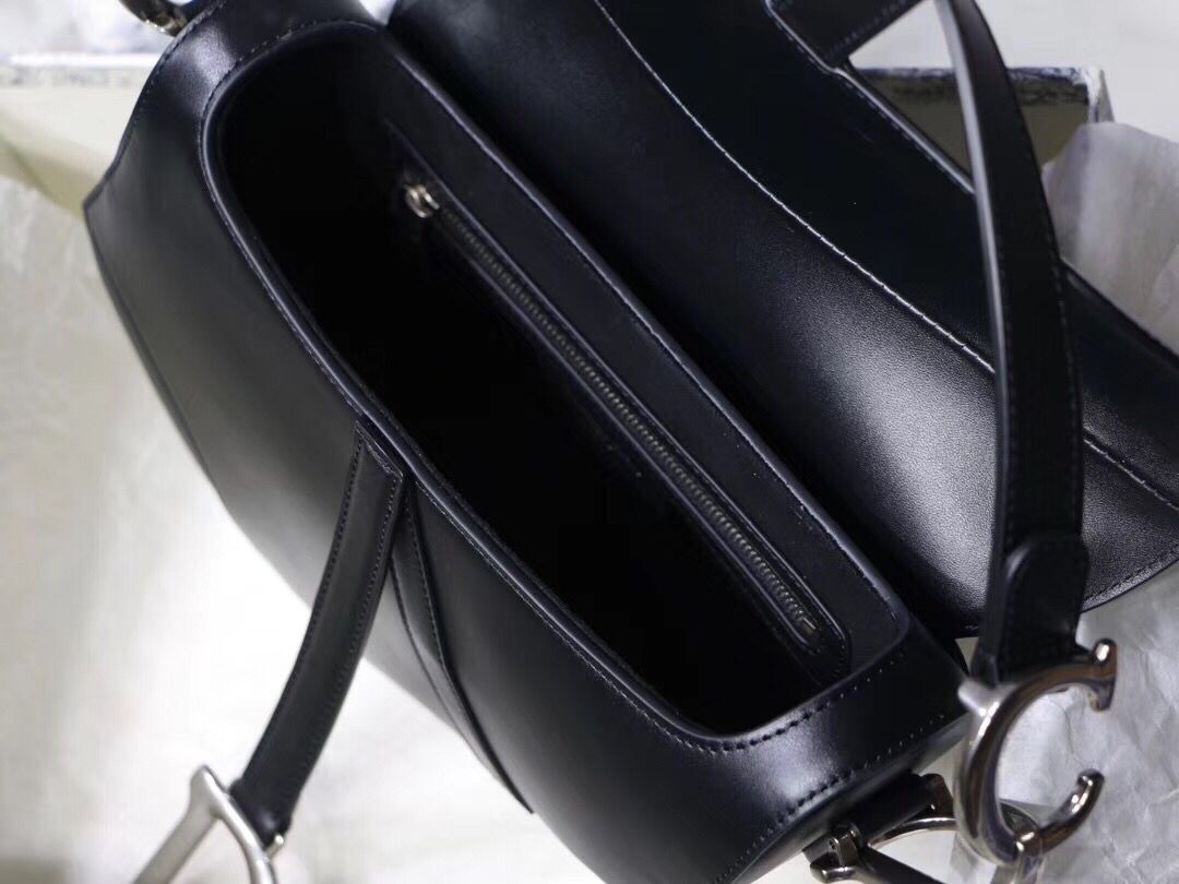 Dior BLACK SADDLE SOFT CALFSKIN BAG M0446V