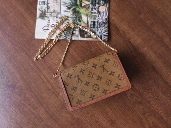 Louis Vuitton Original Monogram Reverse coated canvas DAUPHINE CHAIN WALLET M68746