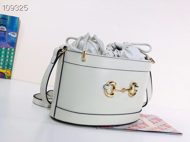 Gucci 1955 Horsebit bucket bag 602118 white