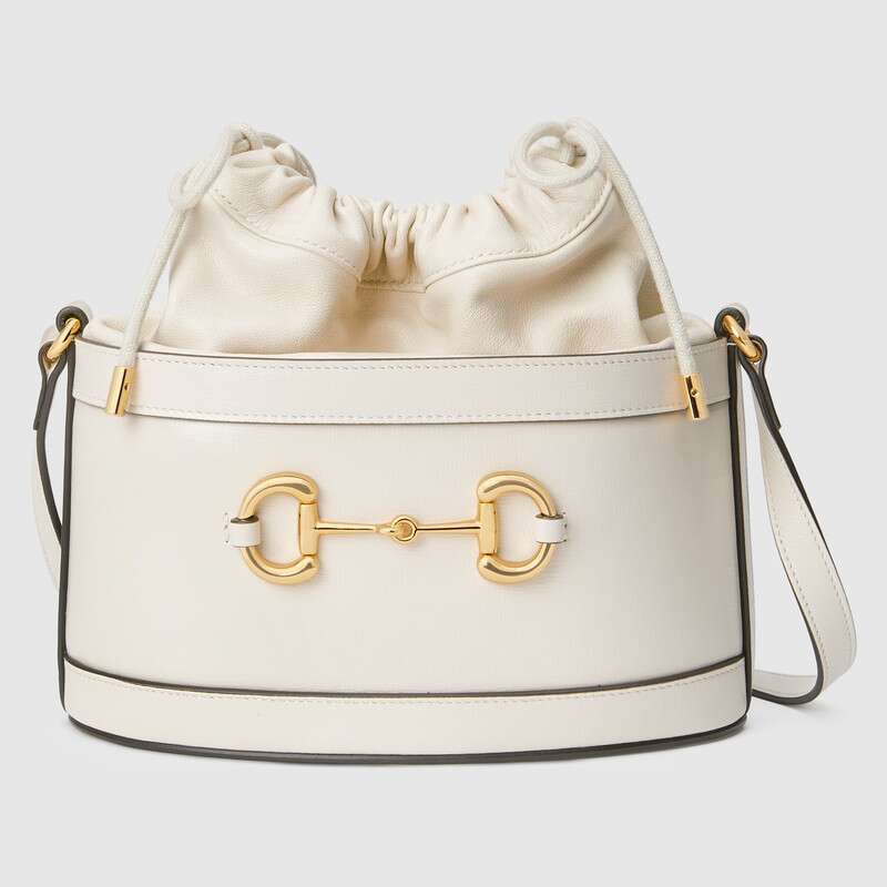 Gucci 1955 Horsebit bucket bag 602118 white