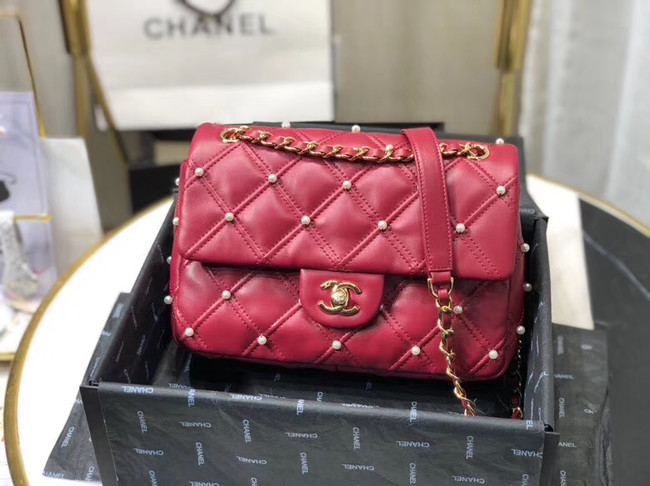 Chanel flap bag AS1202 red