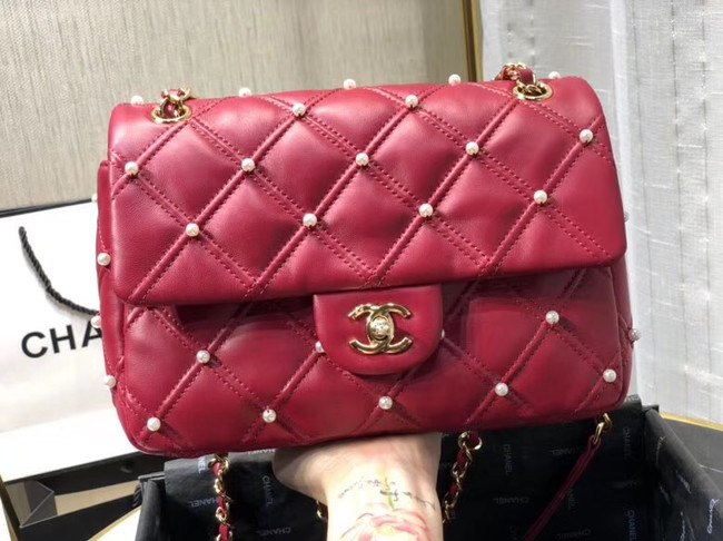 Chanel flap bag AS1202 red