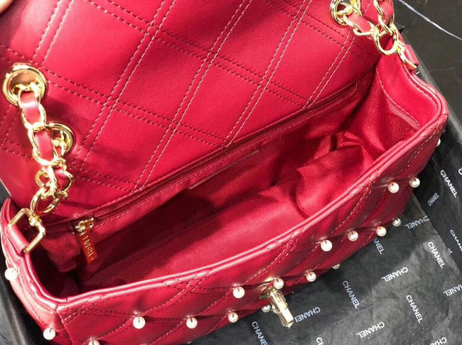 Chanel flap bag AS1202 red