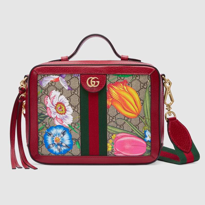 Gucci Ophidia GG Flora small shoulder bag 550622 red