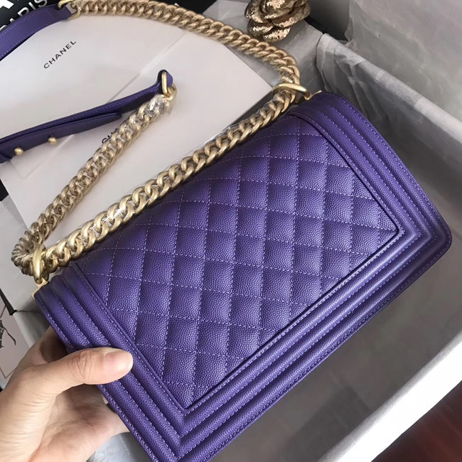 Boy chanel handbag A67086 purple