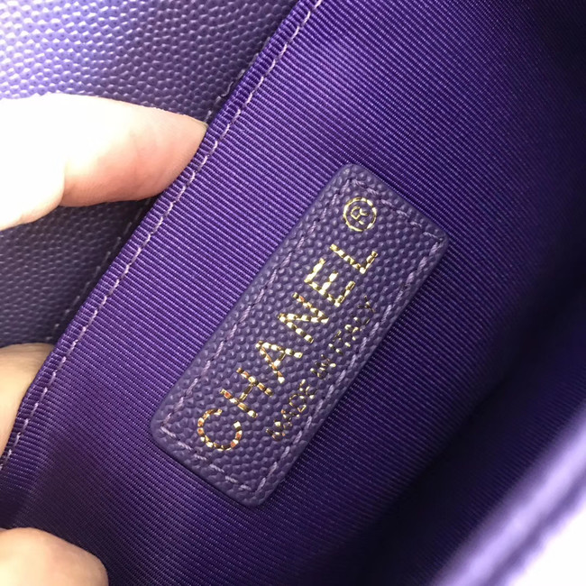 Boy chanel handbag A67086 purple