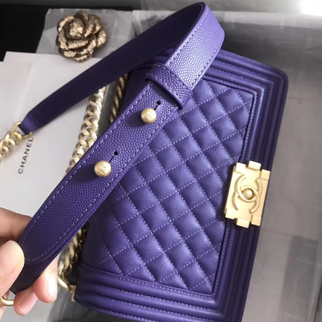 Boy chanel handbag A67086 purple