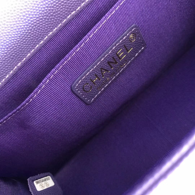 Boy chanel handbag V67086 purple