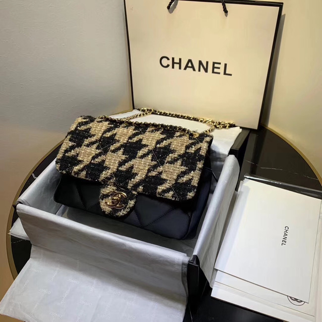 CHANEL 19 Flap Bag AS1154 Black&apricot