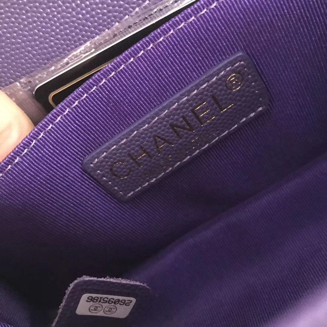 Small boy chanel handbag A67085 purple