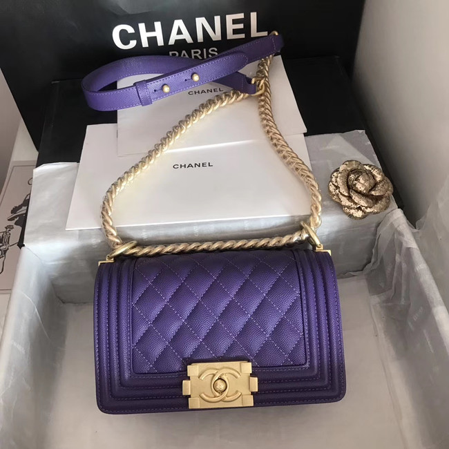 Small boy chanel handbag A67085 purple