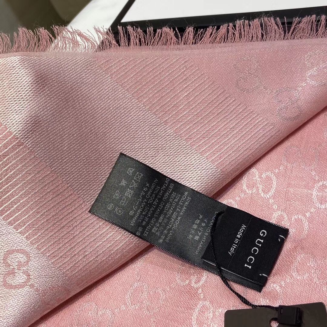 Gucci Cashmere Scarf GG9654 Pink