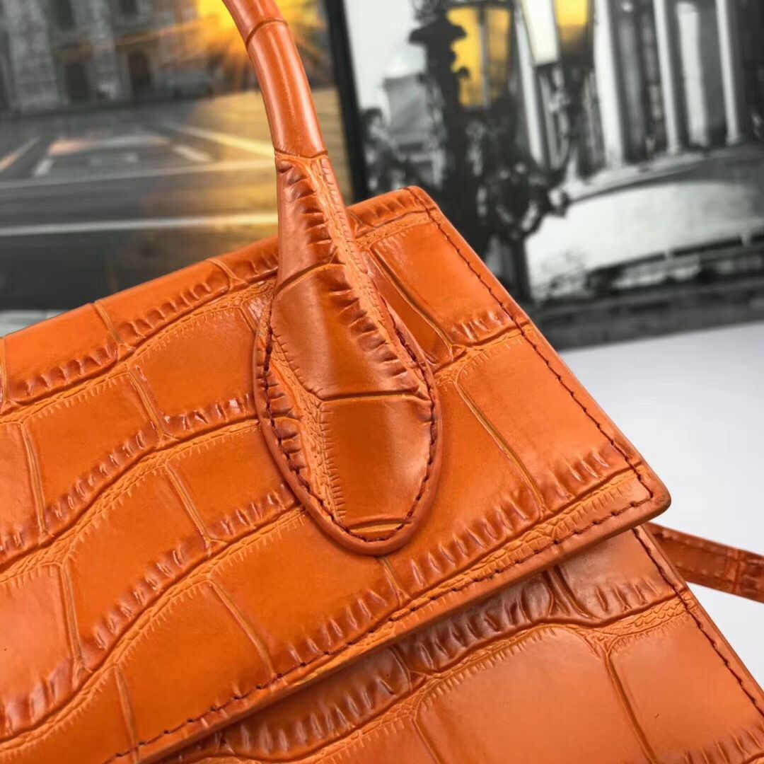 Jacquemus Original Leather Mini Top Handle Bag J8088 Orange