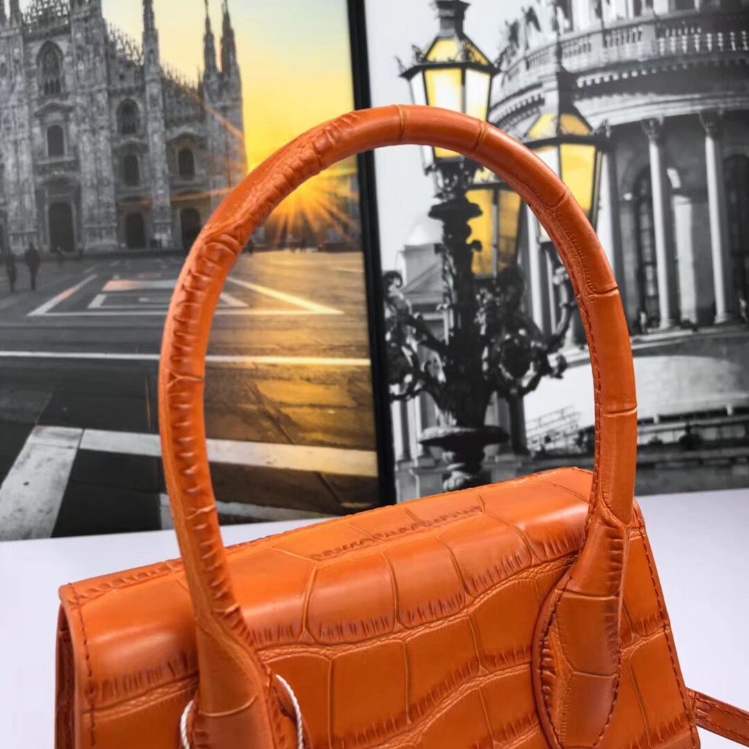 Jacquemus Original Leather Mini Top Handle Bag J8088 Orange