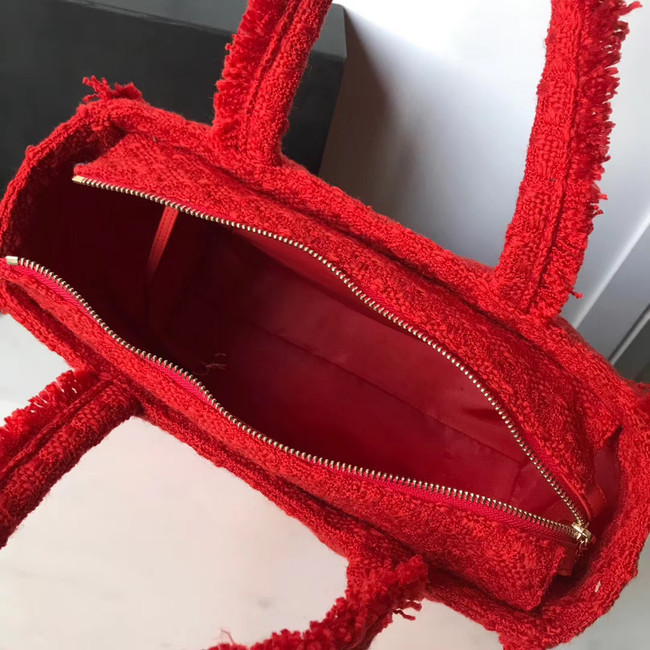 CHANEL zipped shopping bag AS0976 red