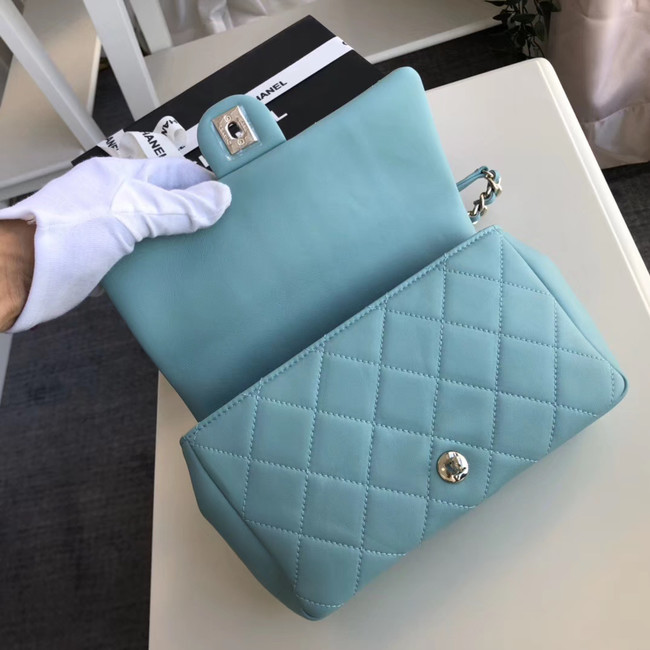 Chanel Lambskin Flap Bag &gold-Tone Metal AS1353 light blue