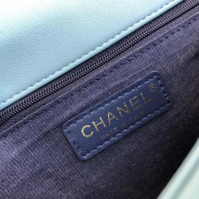 Chanel Lambskin Flap Bag &gold-Tone Metal AS1353 light blue