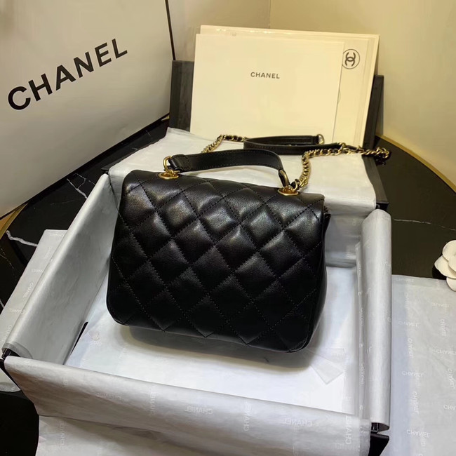 Chanel flap bag Grained Calfskin & Gold-Tone Metal AS1155 black