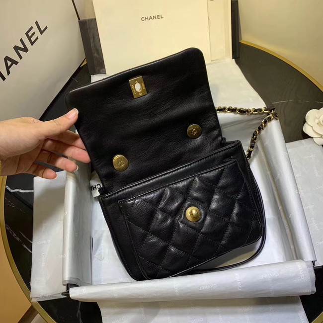 Chanel flap bag Grained Calfskin & Gold-Tone Metal AS1155 black