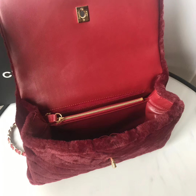 Chanel flap bag with top handle A92991 Burgundy