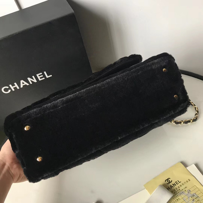 Chanel flap bag with top handle A92991 black