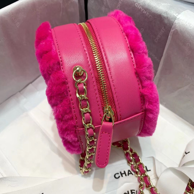 Chanel Wool sheepskin & Gold-Tone Metal AP0366 rose