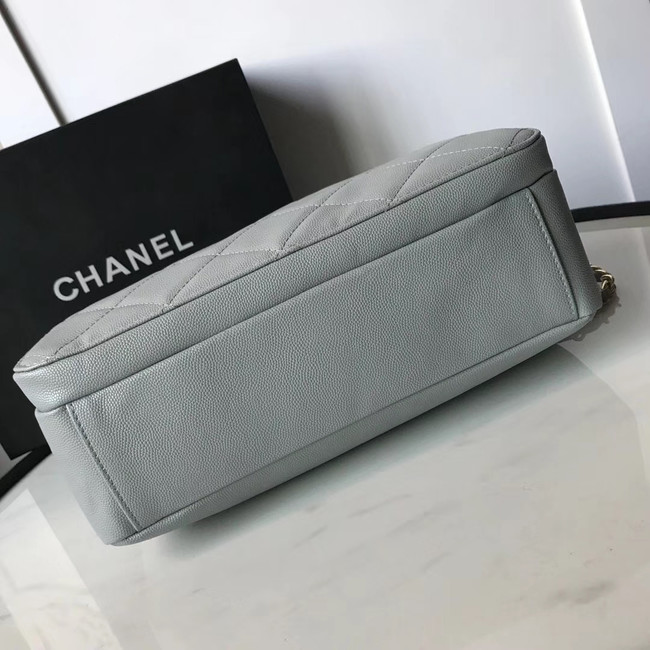 Chanel flap bag Grained Calfskin & Gold-Tone Metal AS1199 grey