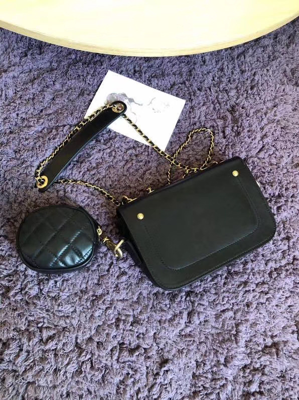 CHANEL Flap Bag Lambskin&Gold-Tone Metal AS1094 black