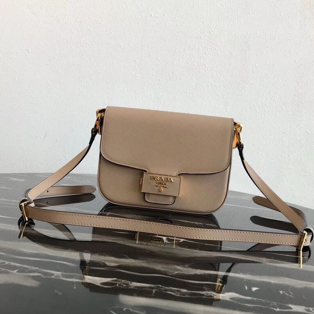 Prada Embleme Saffiano leather bag 1BD217 apricot