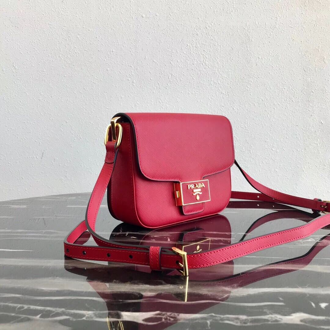 Prada Embleme Saffiano leather bag 1BD217 red