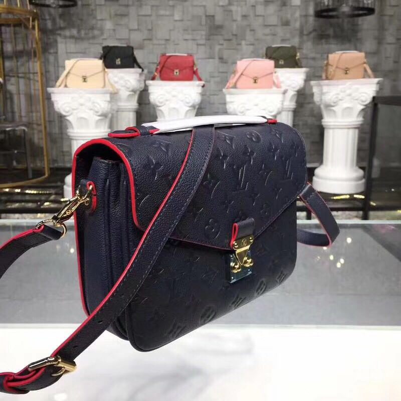 Louis Vuitton Monogram Empreinte POCHETTE METIS M44071 Navy Blue