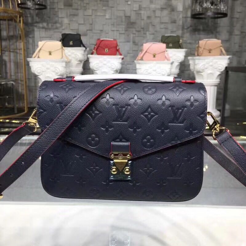 Louis Vuitton Monogram Empreinte POCHETTE METIS M44071 Navy Blue