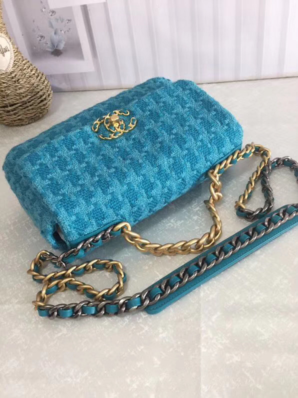 CHANEL 19 Flap Bag AS1160 blue