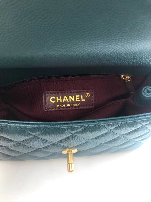 Chanel Small Flap Bag with Top Handle A92990 blue