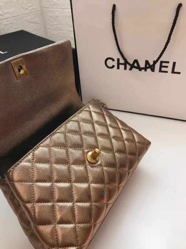 Chanel Small Flap Bag with Top Handle A92990 gold