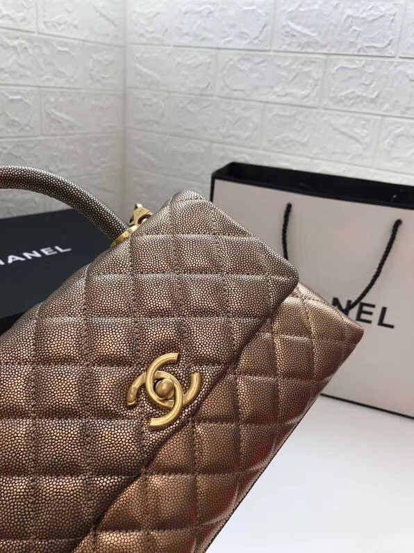 Chanel Small Flap Bag with Top Handle A92990 gold