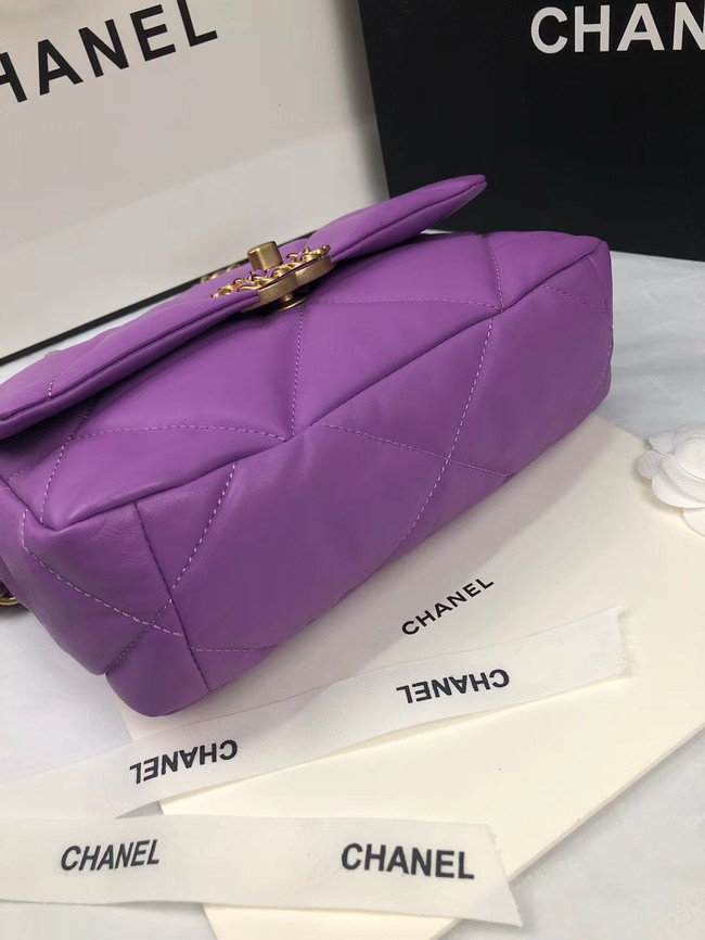 CHANEL 19 Flap Bag AS1160 purple