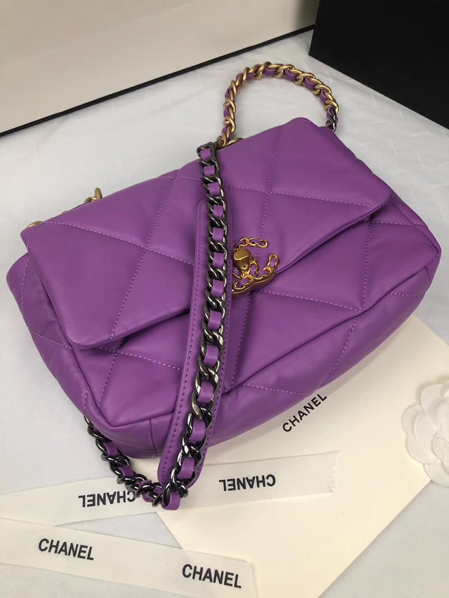 CHANEL 19 Flap Bag AS1160 purple