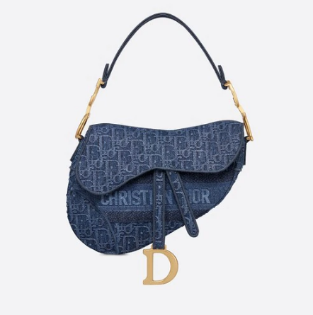 Dior SADDLE DENIM CANVAS BAG M928 blue