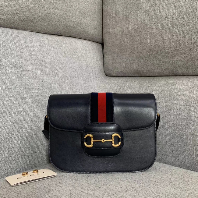 Gucci 1955 textured leather shoulder bag 602204 black