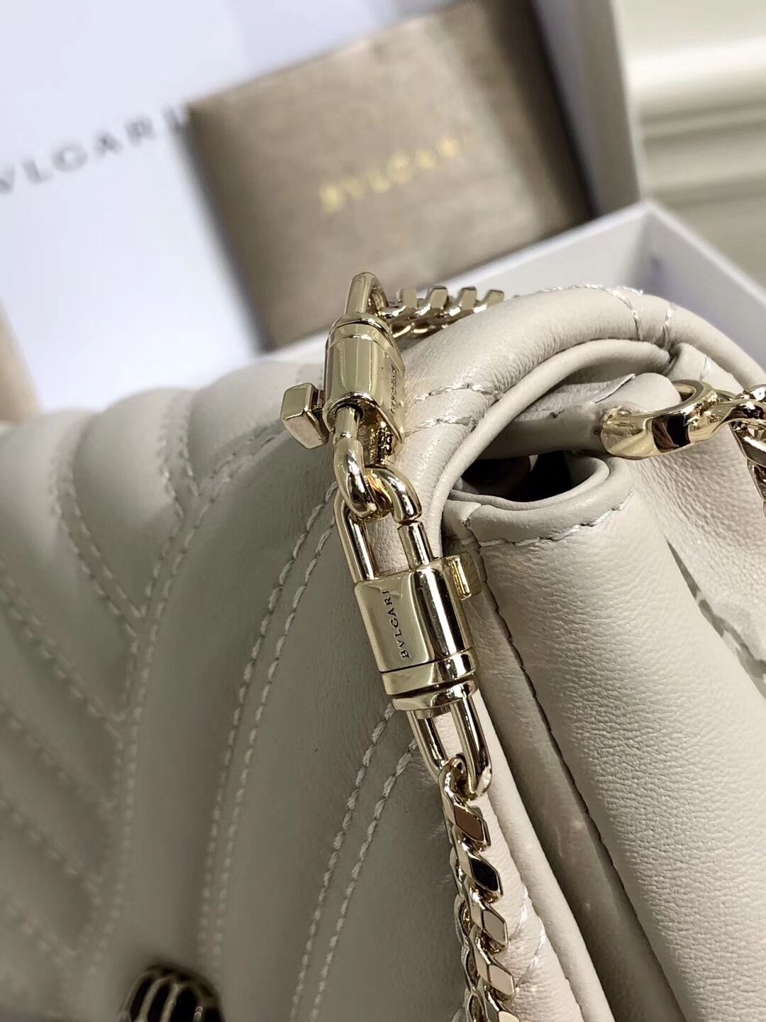 BVLGARI Shoulder Bag Calfskin Leather B288760 cream