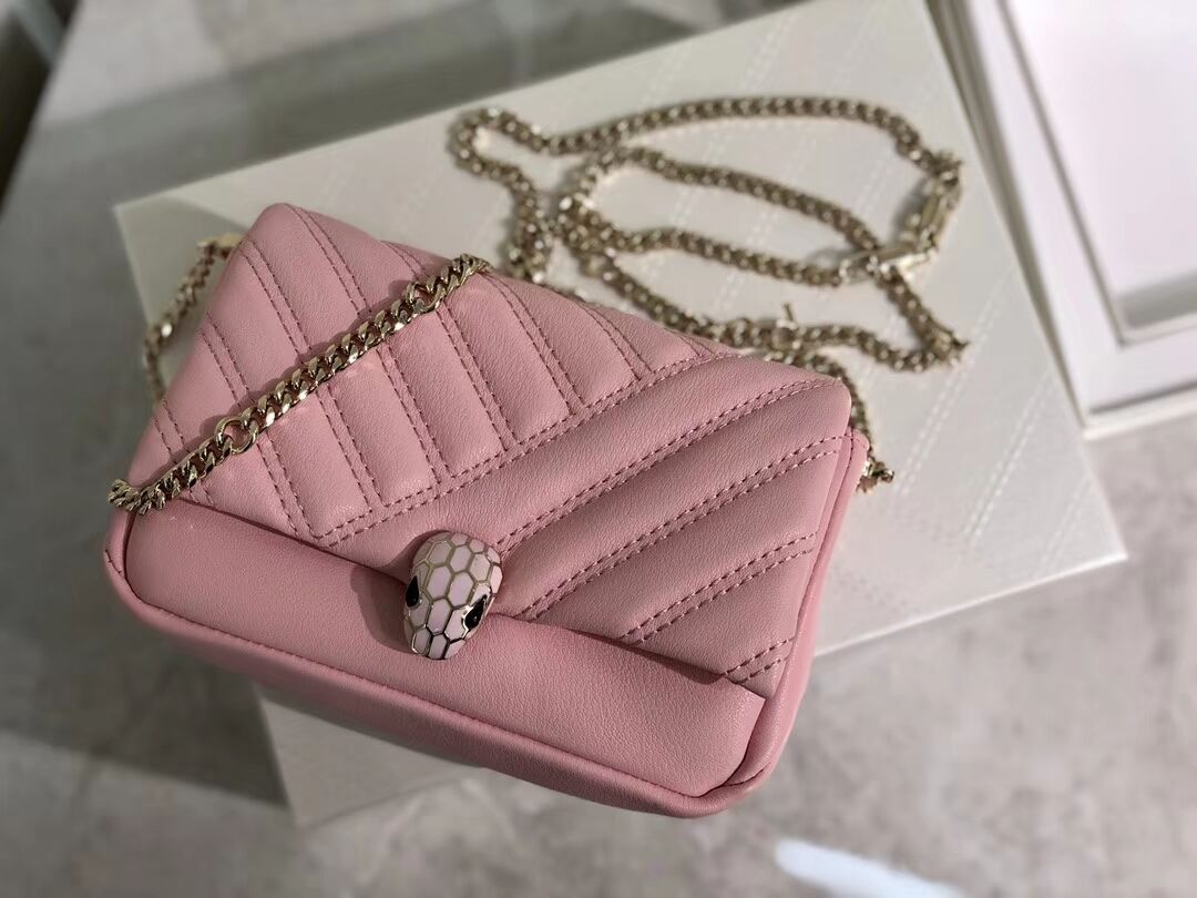 BVLGARI Shoulder Bag Calfskin Leather B288760 pink