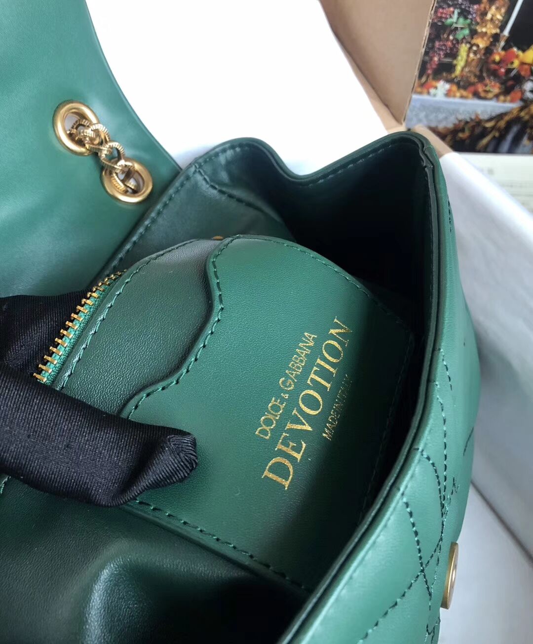 Dolce & Gabbana Origianl Leather Bag 4919 green