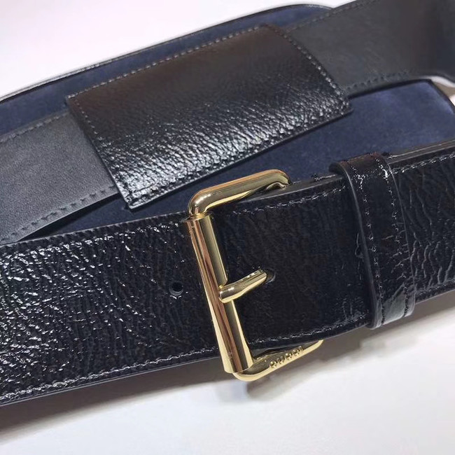 Gucci Nubuck leather belt bag 519308 Royal Blue&black